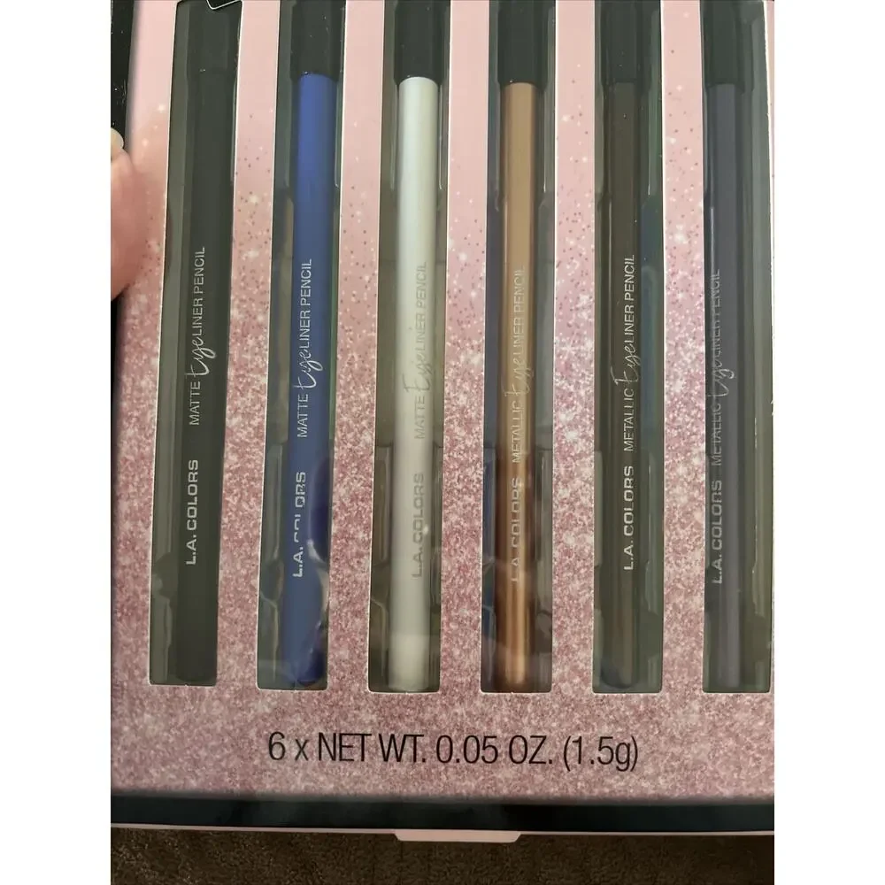 (2) LA Colors Makeup Cosmetics (1) Lip Gloss Set 5 Pc 0.07 fl oz & (1) Eyeliners